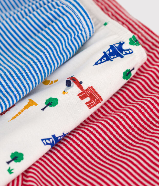 3er-Set-Kinder-Shortys mit Paris-Motiv aus Baumwolle vielfarbig