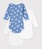 Set lang&auml;rmeliger Baby-Bodys aus Baumwolle mit Herzmotiv vielfarbig