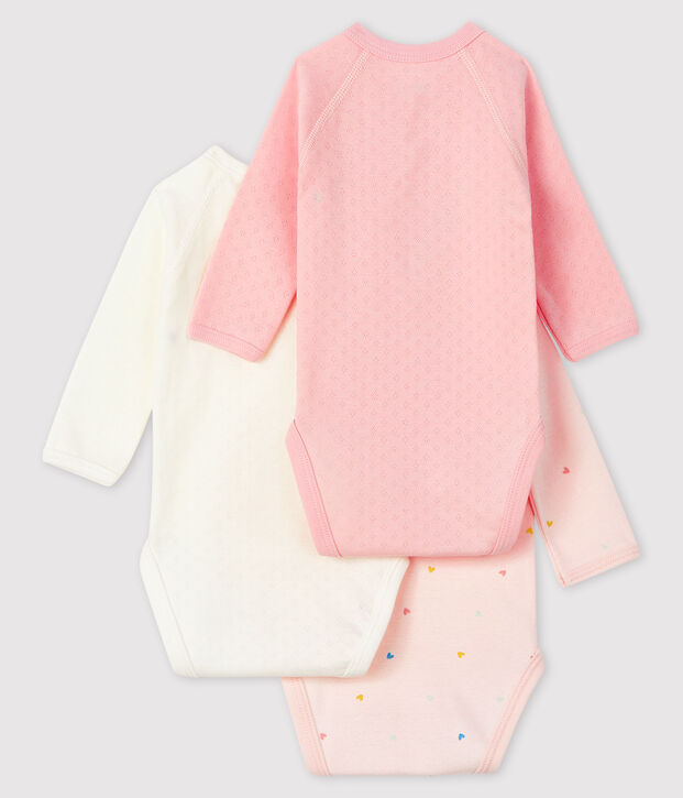 Set mit drei lang&auml;rmeligen Bodys f&uuml;r Neugeborene vielfarbig