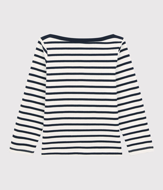 Kinder-Streifenshirt aus Baumwolle für Mädchen / Jungen weiss MARSHMALLOW/blau SMOKING