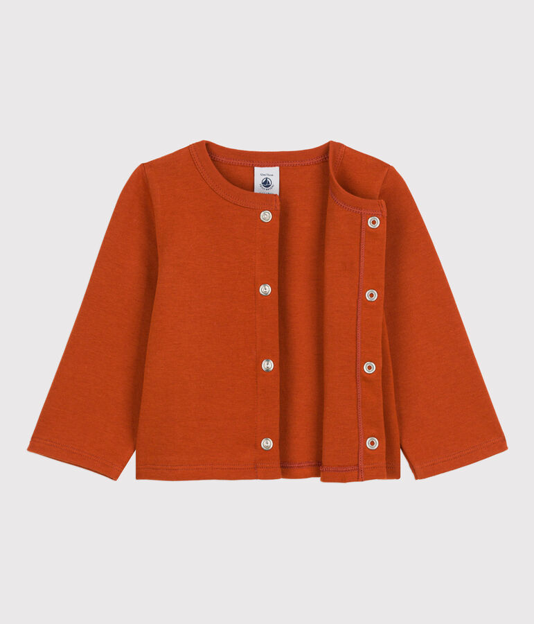 Baby-Cardigan aus dickem, einfarbigem Jersey braun