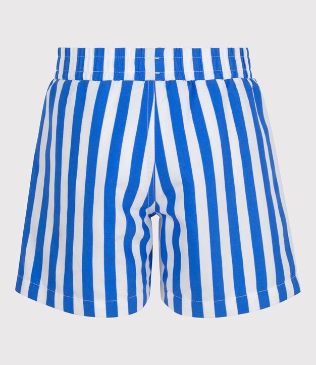 Kinder-Badeshorts mit Streifen blau/weiss