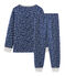 Molton-Pyjama für kleine Jungen blau MAJOR/weiss MARSHMALLOW