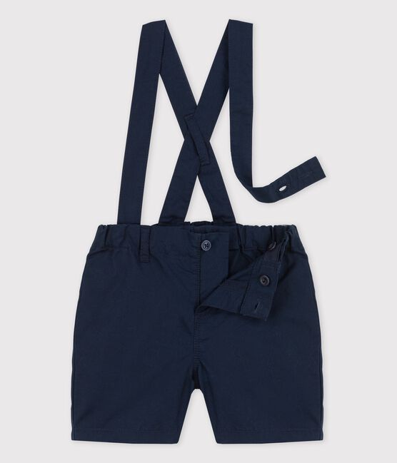 Baby-Shorts mit Trägern aus Sergestoff blau SMOKING