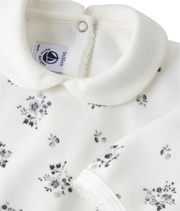 Bedruckter Baby-M&auml;dchen-Strampler weiss/vielfarbig