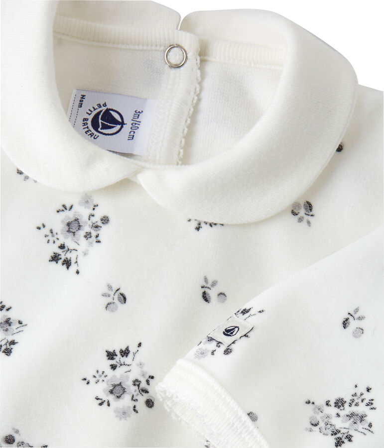 Bedruckter Baby-M&auml;dchen-Strampler weiss/vielfarbig