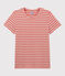T-Shirt DAS GERADE mit Rundhalsausschnitt aus Bio-Baumwolle für Damen rosa PAPAYE/ MARSHMALLOW