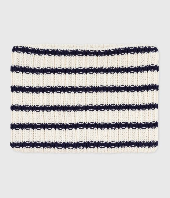 Kinder-Schlauchschal mit Streifen aus Strick mit Fleece-Futter  blau MARSHMALLOW/ SOIR