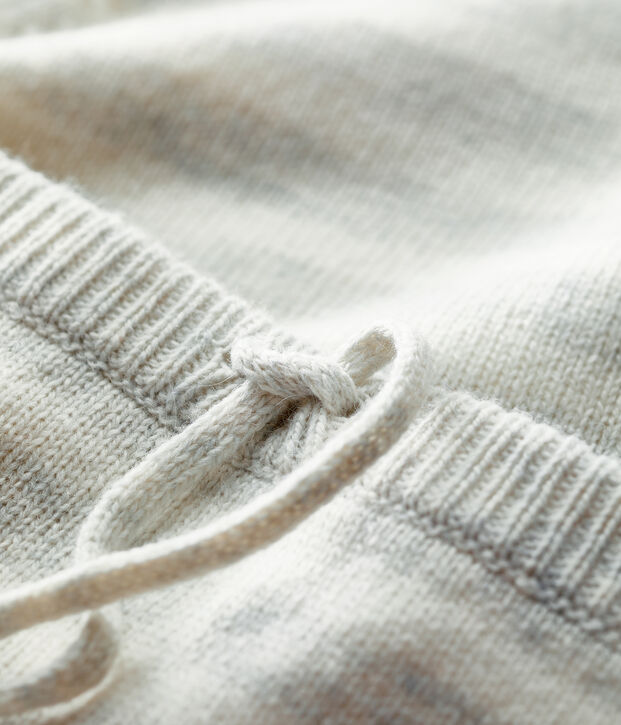 2-teiliges gestreiftes Strickset f&uuml;r Babys beige/weiss