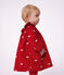 Lang&auml;rmeliges Baby-Kleid aus Feincord mit Stickereien und Schleifenmotiv rot/naturfarben