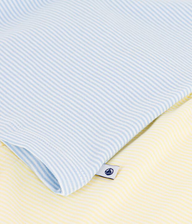 Kinder-Kurzpyjama aus Baumwolle mit Streifen blau/vielfarbig