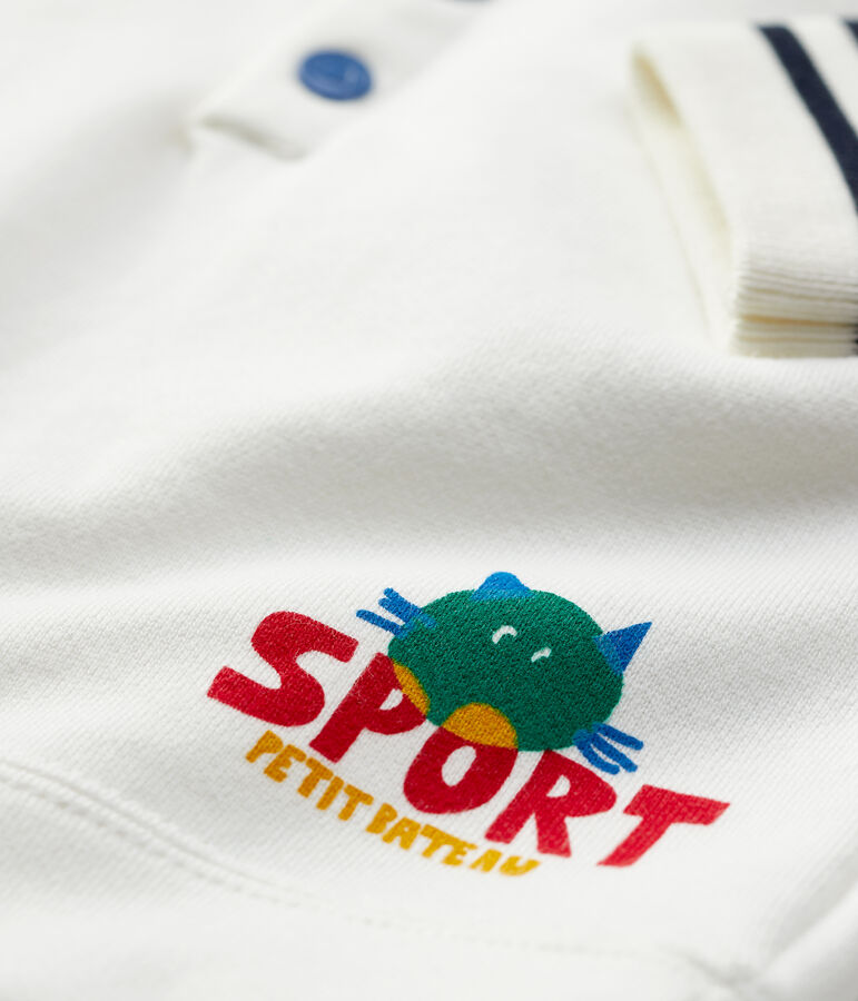 Baby-Sweatshirt aus Molton. blau/weiss