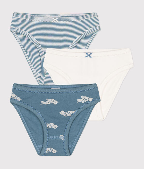 3er-Set Slips aus Baumwolle mit Vogelmotiv für Mädchen variante 1