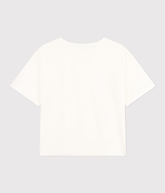 Damen-T-Shirt Le Boxy aus Baumwolle weiss MARSHMALLOW