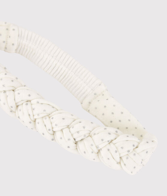 Baby-Haarband aus Baumwolle. weiss MARSHMALLOW/grau ARGENT
