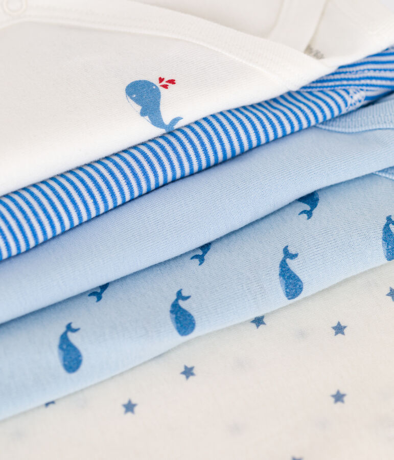 5er-Set lang&auml;rmelige Wickelbodys aus bedruckter Baumwolle variante 1