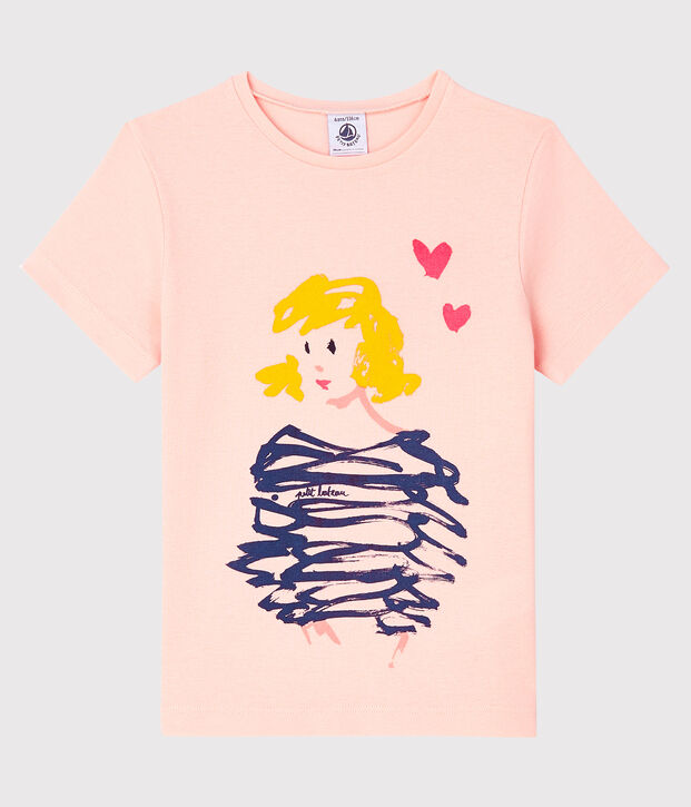Kurz&auml;rmliges T-Shirt f&uuml;r M&auml;dchen rosa