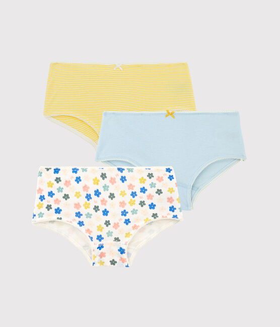 3er-Set Shortys aus Baumwolle mit phosphoreszierenden Blumen für Mädchen variante 1