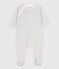 Bedruckter Baby-Strampler aus Molton weiss MARSHMALLOW/weiss MULTICO