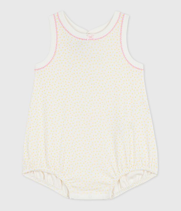 &Auml;rmelloser Baby-Kurzoverall aus Baumwolle gelb/gelb