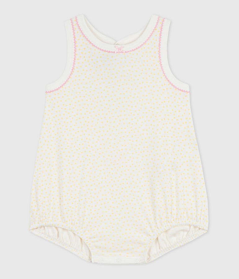 &Auml;rmelloser Baby-Kurzoverall aus Baumwolle gelb/gelb