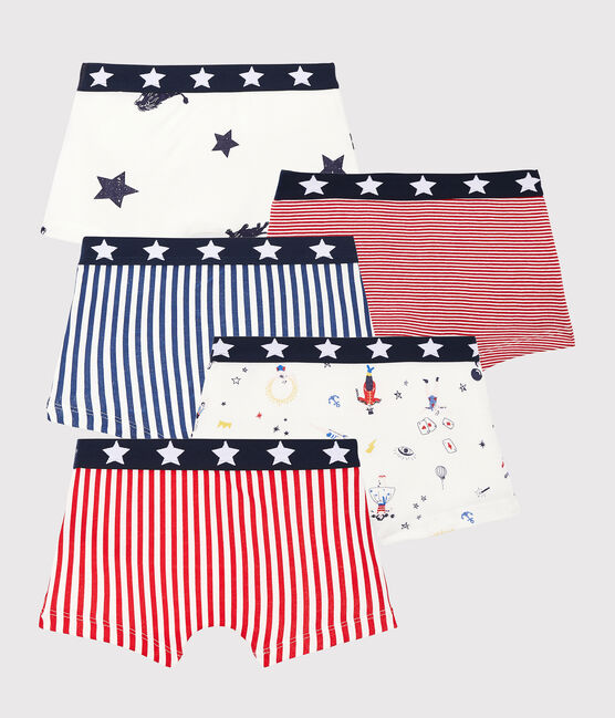 Set mit 5 Boxershorts mit festlichem Aufdruck für kleine Jungen variante 1