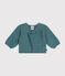 Baby-Cardigan aus Wolle und Baumwolle grün PAUL