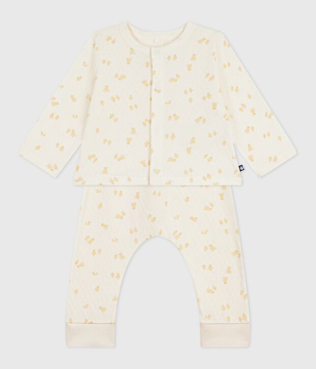 2-teiliges Baby-Set aus Baumwolle mit K&uuml;kenmotiv naturfarben/vielfarbig