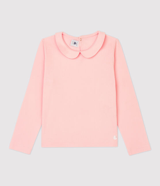 Langärmeliges Kinder-T-Shirt aus Baumwolle für Mädchen rosa MINOIS