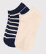 2 Paar gestreifte Kindersocken aus Baumwolle