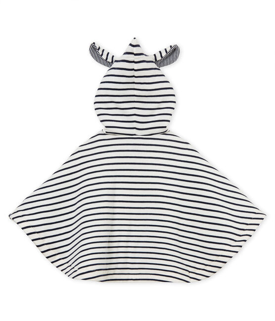 Klassisches baby-cape unisex weiss MARSHMALLOW/blau SMOKING