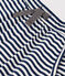 Gestreifte Kindershorts aus geflammtem Jersey für Mädchen blau MEDIEVAL/weiss MARSHMALLOW