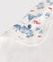 Baby-Waschlappen aus Baumwolle und Frottee mit Paris-Motiv weiss MARSHMALLOW/weiss MULTICO