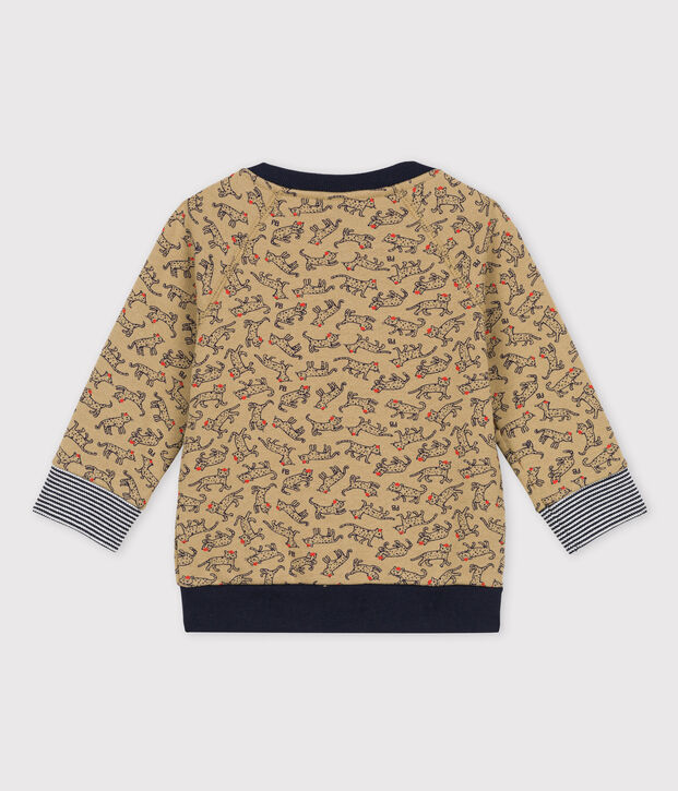 Baby-Teddyjacke aus Molton. beige/vielfarbig