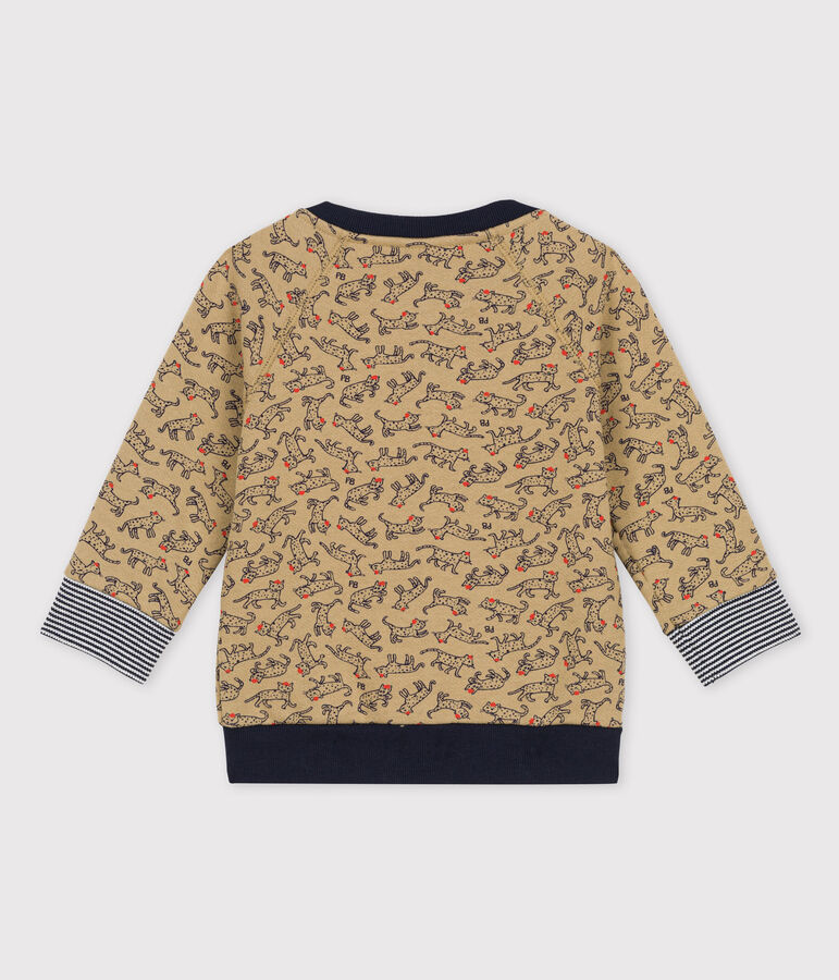 Baby-Teddyjacke aus Molton. beige/vielfarbig