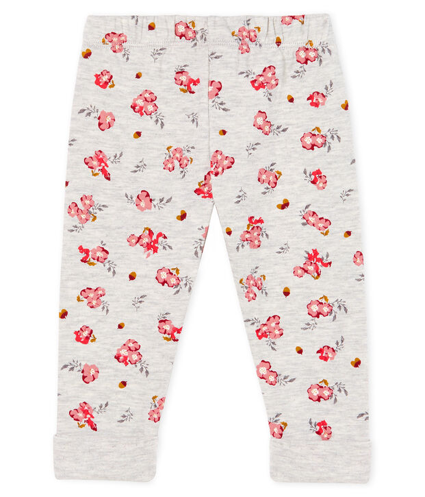 Baby-Hose aus bedrucktem Doppeljersey f&uuml;r M&auml;dchen grau/vielfarbig