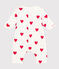 Langer wattierter Baby-Overall aus Baumwolle weiss MARSHMALLOW/rot TERKUIT