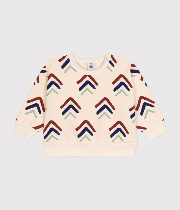 Baby-Sweatshirt aus Molton naturfarben/blau/vielfarbig