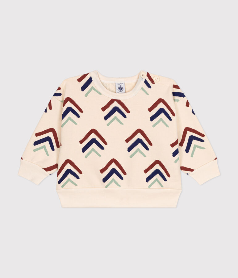 Baby-Sweatshirt aus Molton naturfarben/blau/vielfarbig