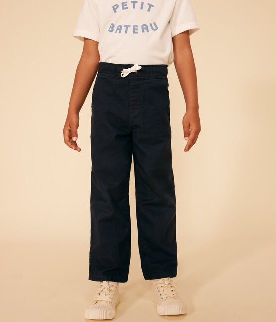 Kinderhose aus gestreiftem Baumwoll-Kattun Kinder/Jungen blau SMOKING