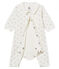 Gemusterter baby-bodyjama ohne füsse jungen 1x1-gerippt weiss MARSHMALLOW/weiss MULTICO