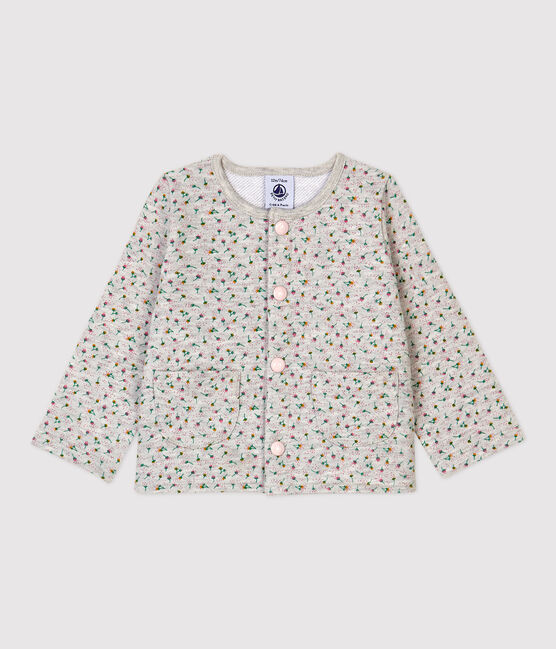Baby-Cardigan aus Molton. grau BELUGA/weiss MULTICO