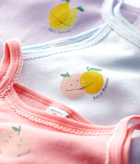 3er-Set Trägerhemden mit Früchte-Motiv für Mädchen variante 1