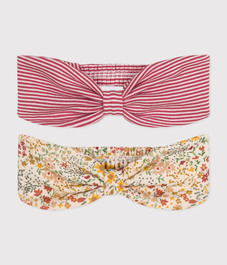 2er-Set Baby-Stirnb&auml;nder aus Baumwolle vielfarbig