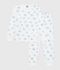 Kinder-Pyjama aus Molton mit Herzmotiv weiss/vielfarbig