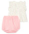 2-teiliges Baby-Ensemble für Mädchen weiss MARSHMALLOW/weiss MULTICO