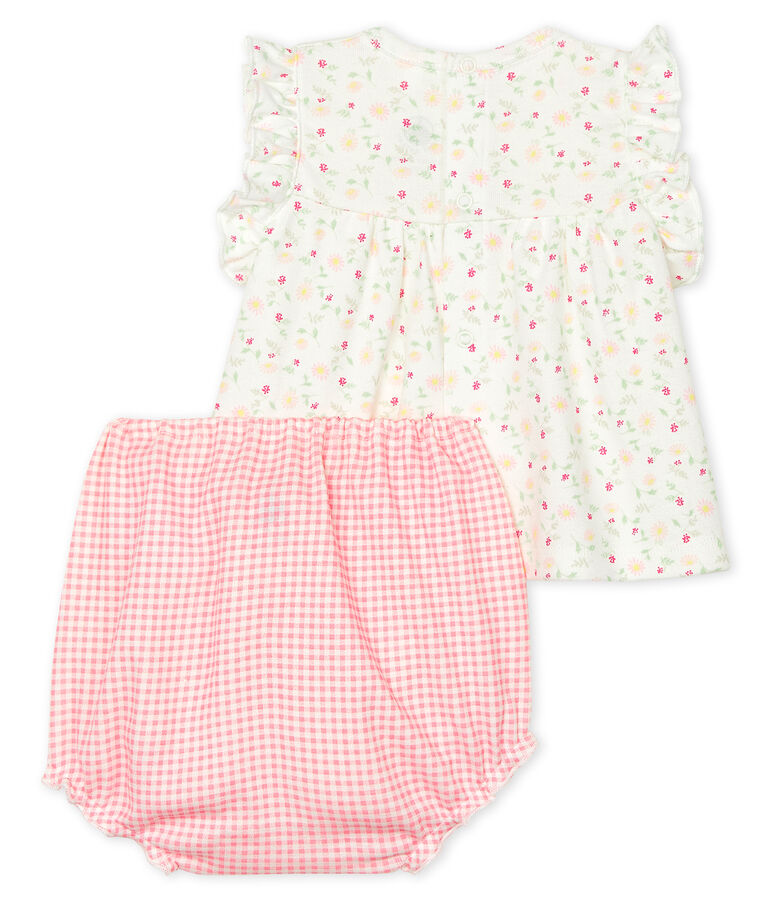 2-teiliges Baby-Ensemble f&uuml;r M&auml;dchen weiss MARSHMALLOW/weiss MULTICO