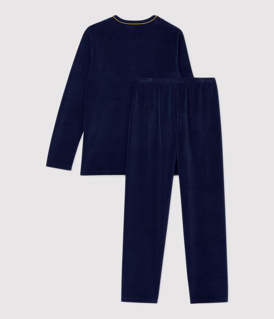 Kinderpyjama aus Nicki mit Streifen für Jungen blau SMOKING/weiss MULTICO