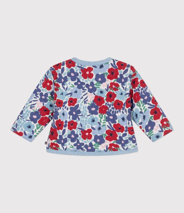 Baby-Jacke aus gesteppter Baumwolle mit Blumenmuster weiss/vielfarbig