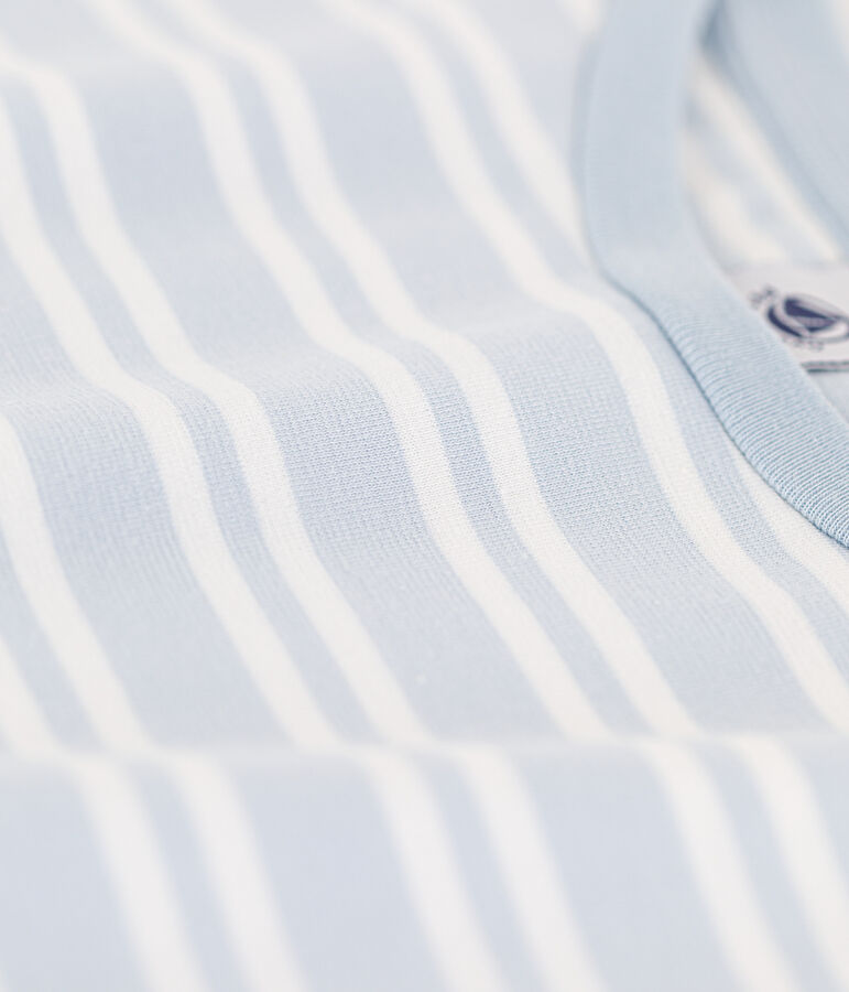 Damen-T-Shirt LE BOXY aus Baumwolle blau/weiss